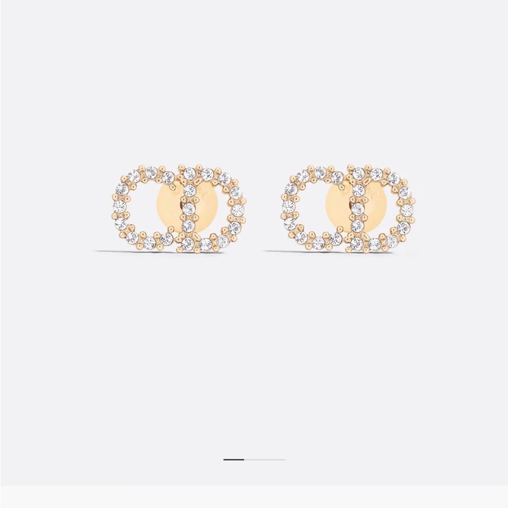 Dior Crystal Embellished Gold Earrings